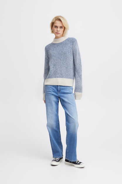 Ichi Kamara Stripe Jumper True Blue Blue
