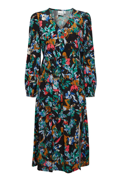 Ichi Celiva Dress Multi Collage Flow Blue