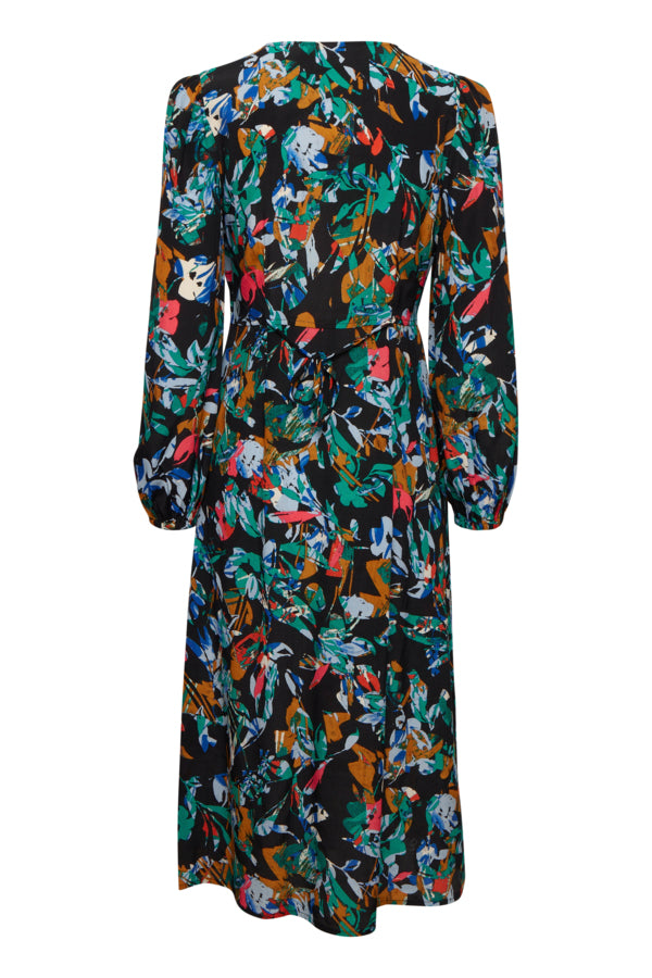 Ichi Celiva Dress Multi Collage Flow Blue