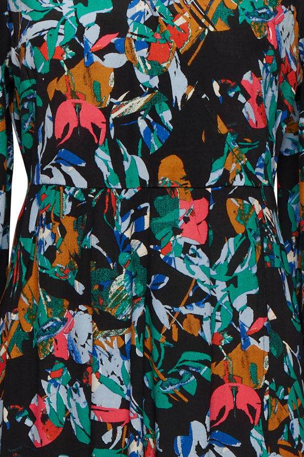 Ichi Celiva Dress Multi Collage Flow Blue