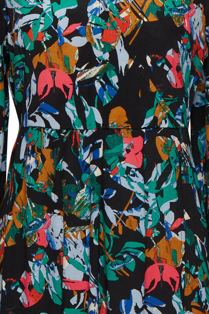 Ichi Celiva Dress Multi Collage Flow Blue