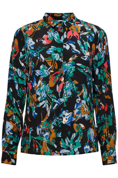 Ichi Celiva Shirt Multi Collage Flow Blue