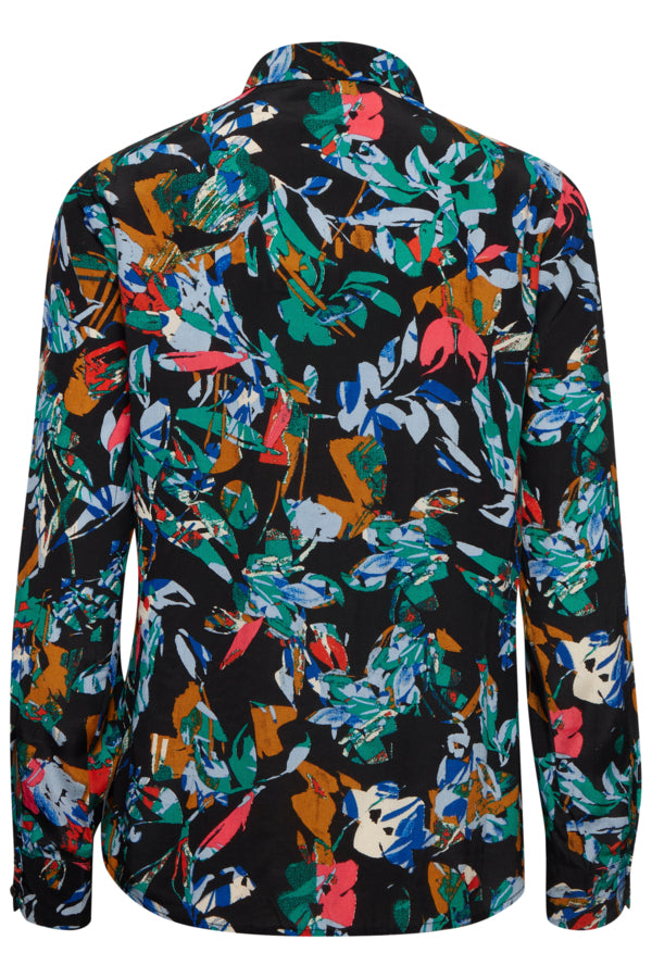 Ichi Celiva Shirt Multi Collage Flow Blue