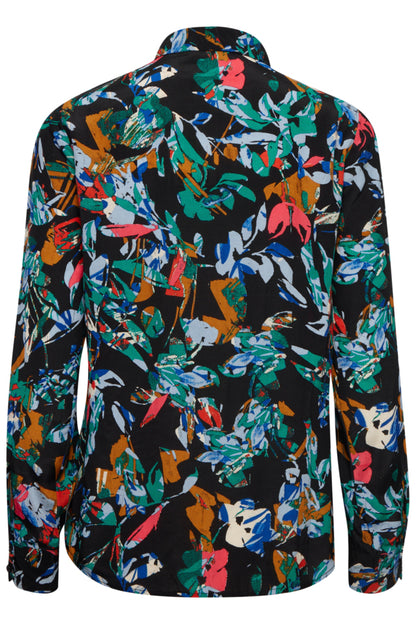 Ichi Celiva Shirt Multi Collage Flow Blue