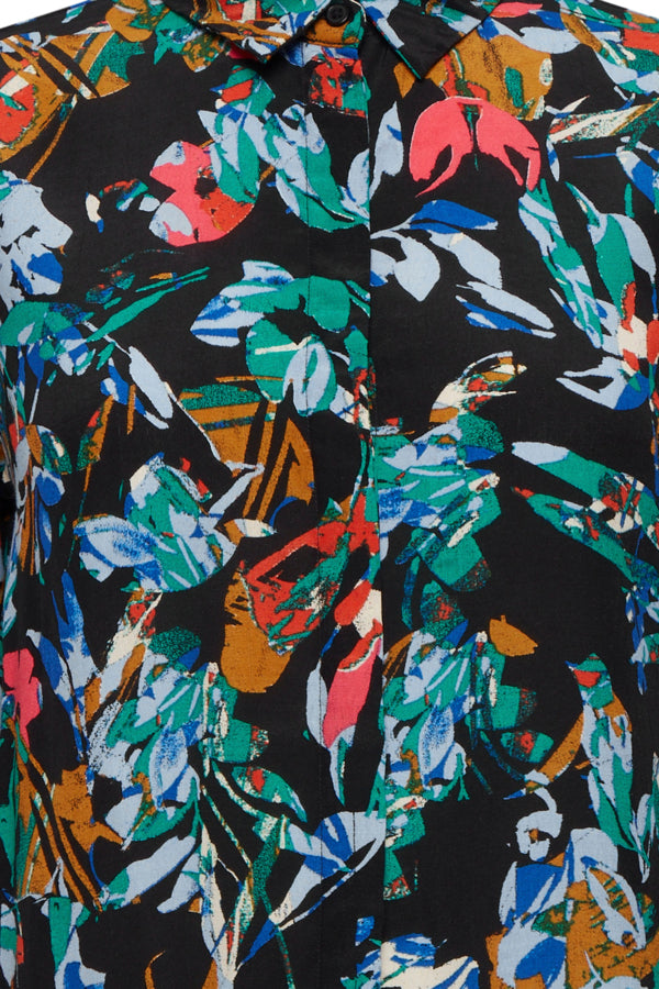 Ichi Celiva Shirt Multi Collage Flow Blue