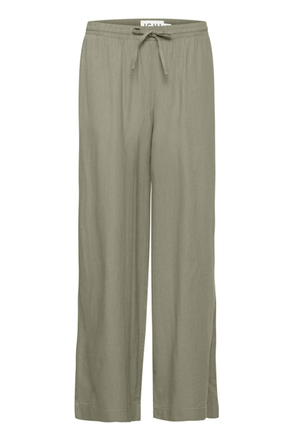 Ichi Lino Trousers Vetiver
