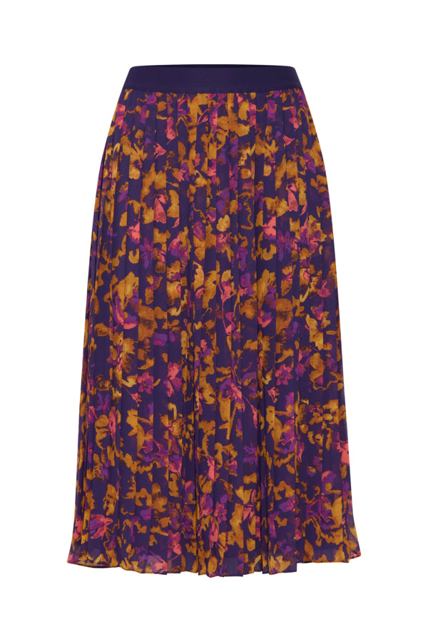 Ichi Illy Skirt Purple Multi Flowers 