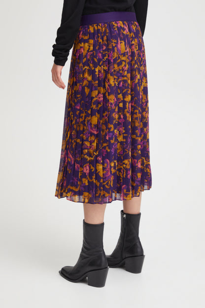 Ichi Illy Skirt Purple Multi Flowers Purple