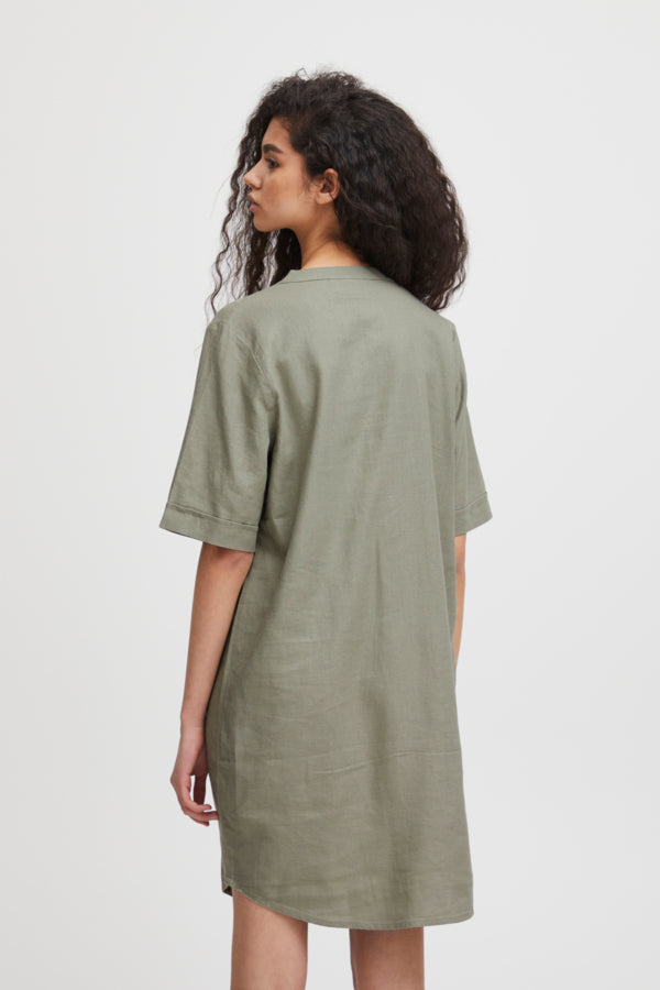 Ichi Lino Dress Black