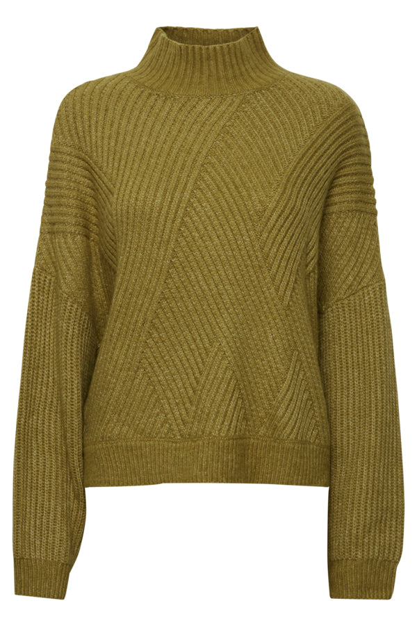 Ichi Mylle Jumper Green Moss 