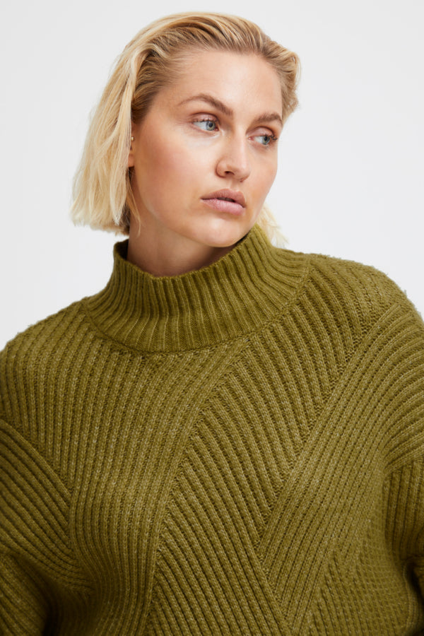 Ichi Mylle Jumper Green Moss 