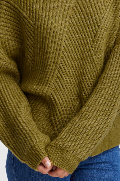 Ichi Mylle Jumper Green Moss 