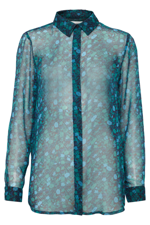 Ichi Chiffy Shirt Quetzal Green Green