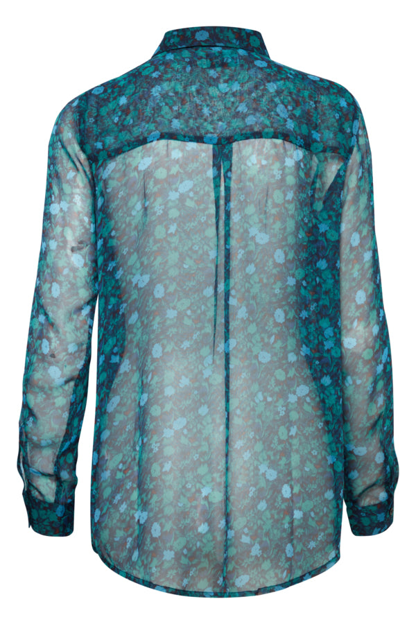 Ichi Chiffy Shirt Quetzal Green Green