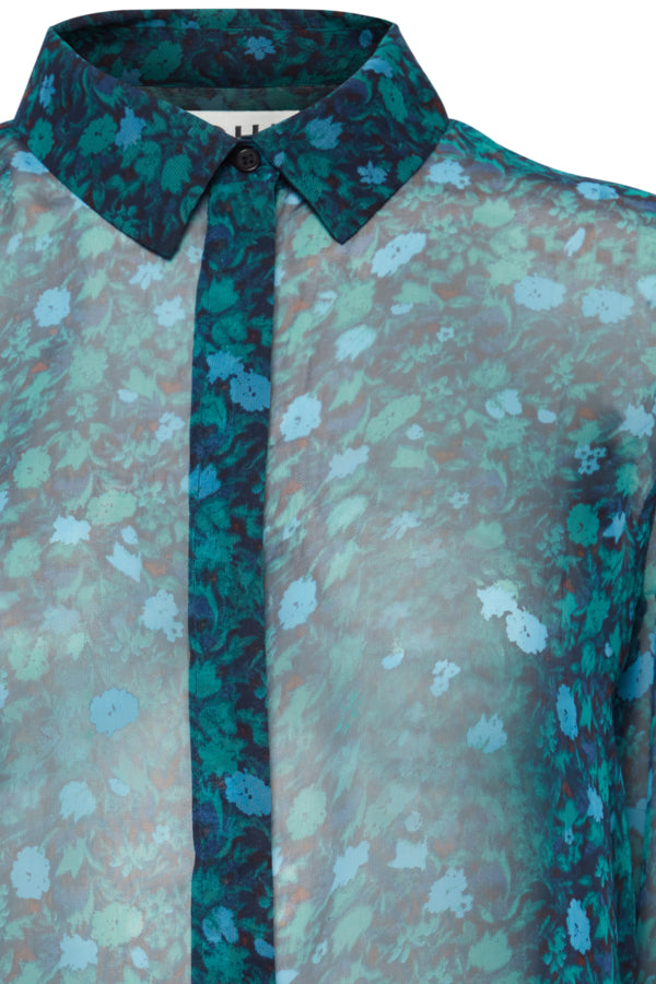 Ichi Chiffy Shirt Quetzal Green Green
