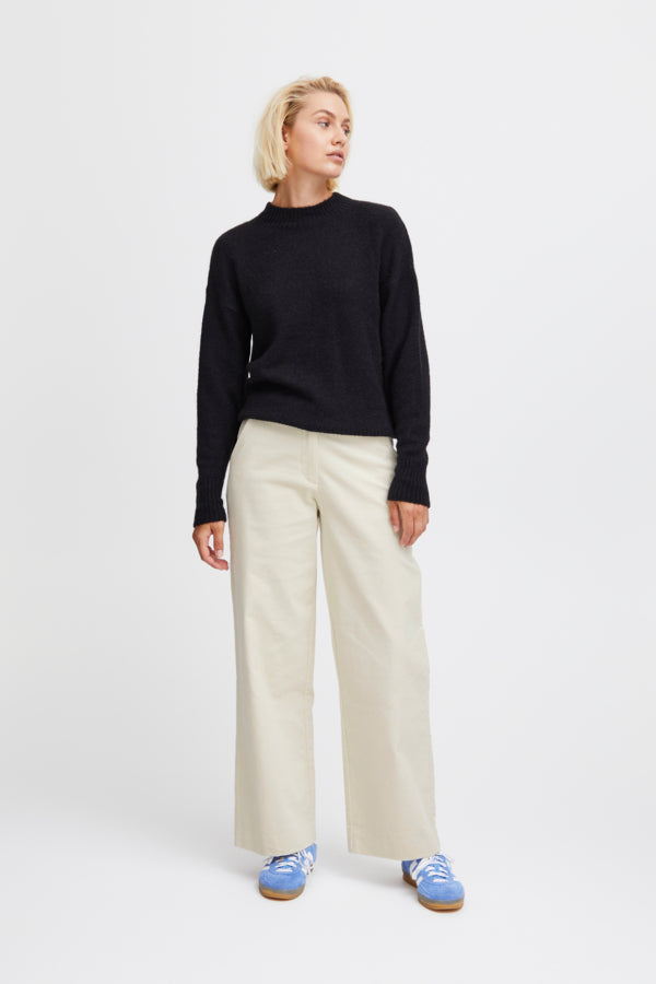Ichi Cordy Trousers Birch Off-White
