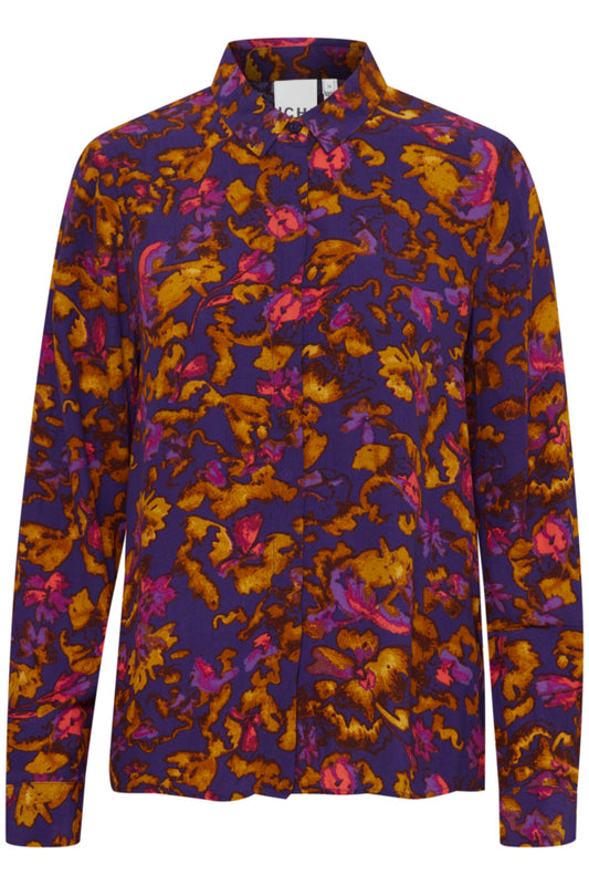 Ichi Celivon Shirt Purple Multi Flowers Green