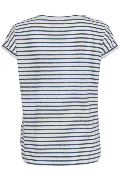Ichi Yulietta Short Sleeve Top Coral Rose