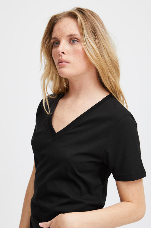 Ichi Palmer V Short Sleeve Top Della Robia