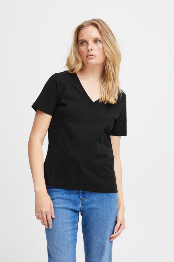 Ichi Palmer V Short Sleeve Top Della Robia