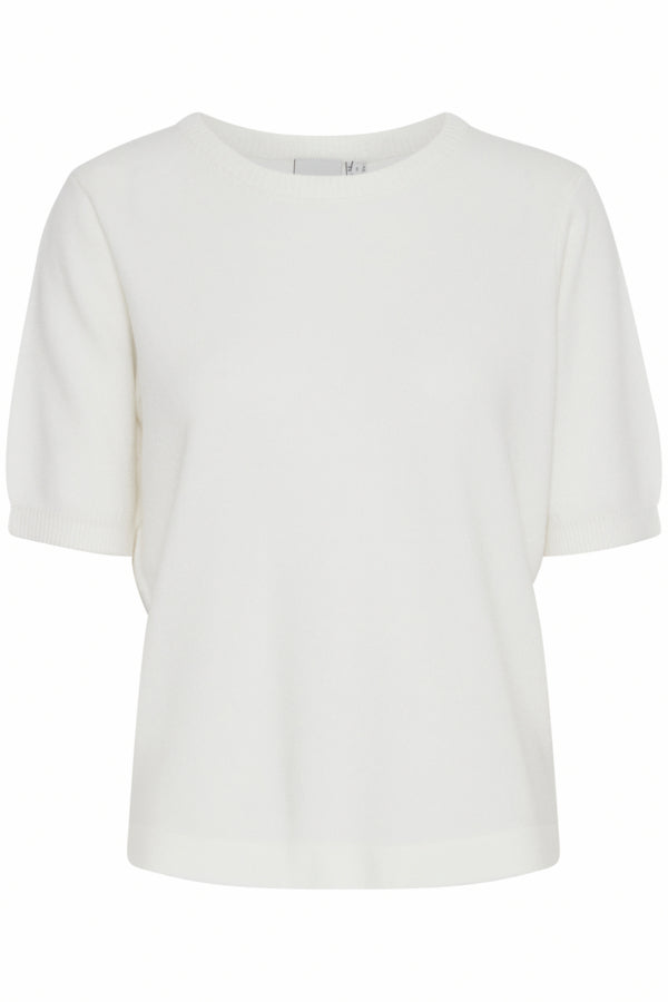 Ichi Sella Short Sleeve Jumper Cloud Dancer
