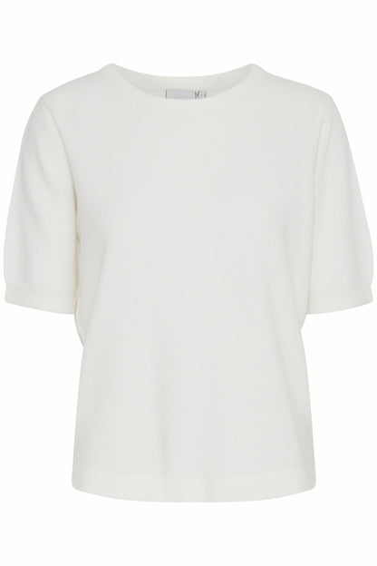 Ichi Sella Short Sleeve Jumper Cloud Dancer