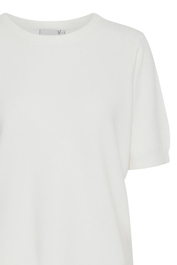 Ichi Sella Short Sleeve Jumper Cloud Dancer