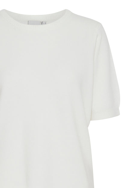 Ichi Sella Short Sleeve Jumper Cloud Dancer
