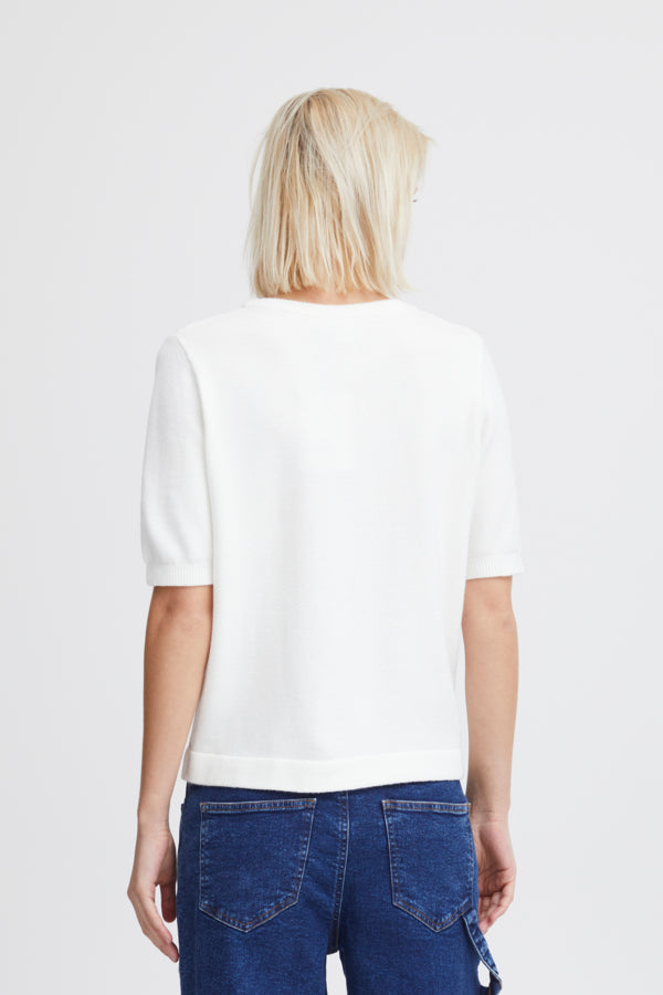 Ichi Sella Short Sleeve Jumper Coral Rose