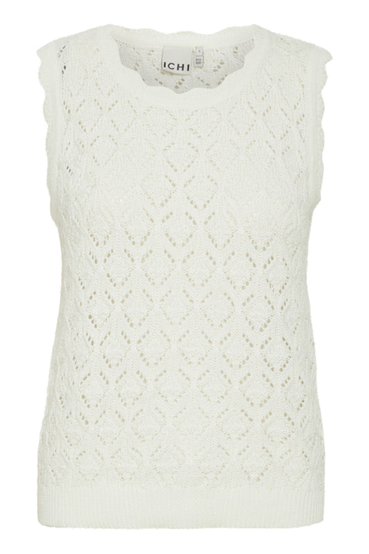 Ichi Blanca Vest Top Cloud Dancer