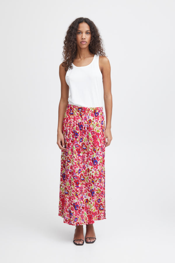 Ichi Marrakech Printed Skirt Total Eclipse