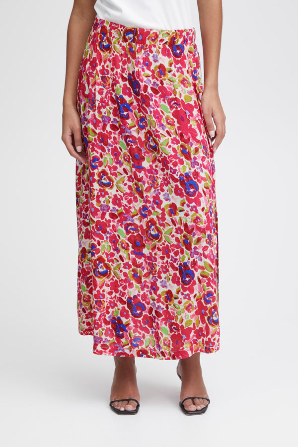 Ichi Marrakech Printed Skirt Total Eclipse