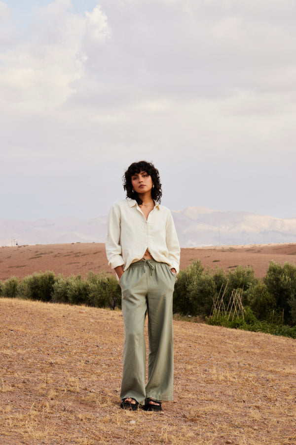 Ichi Lino Shirt Vetiver