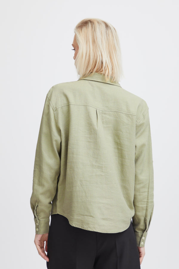 Ichi Lino Shirt Vetiver