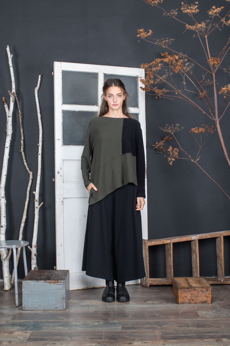 Mama B Collina Jumper Oliva and Musc