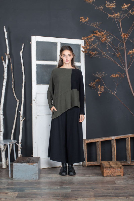 Mama B Collina Jumper Oliva and Musc