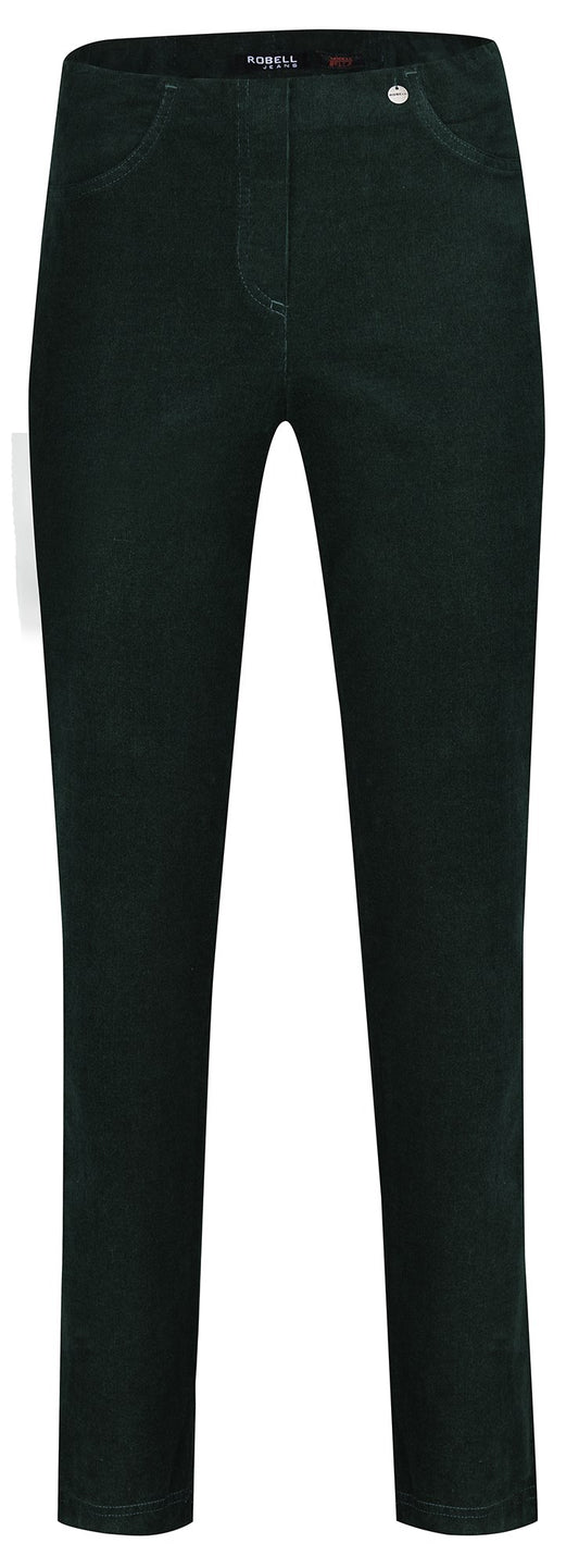 Robell Bella Needlecord 78cm Trousers Dark Green