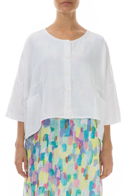 Grizas White Boxy Linen 71170 Jacket