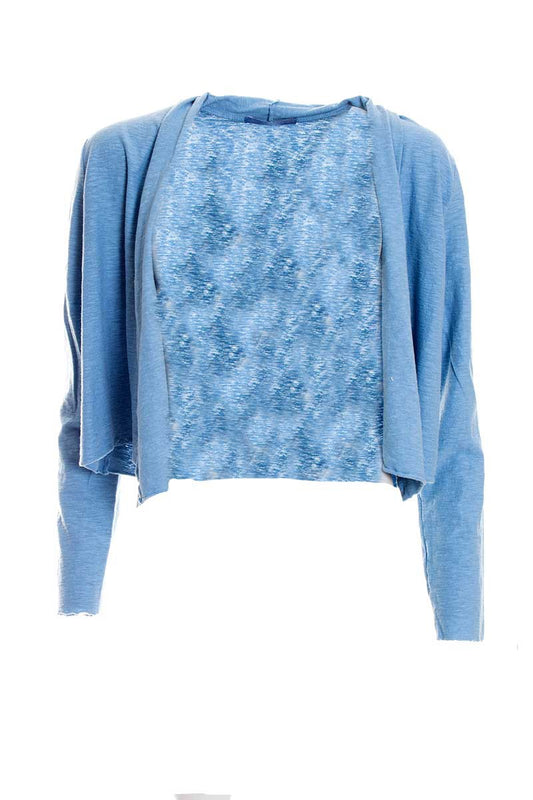 Cut Loose Cropped Cardigan Blue 5017388