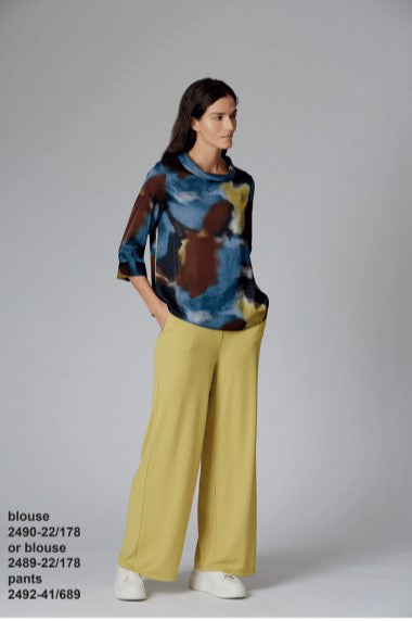 Satin Printed Collar Blouse