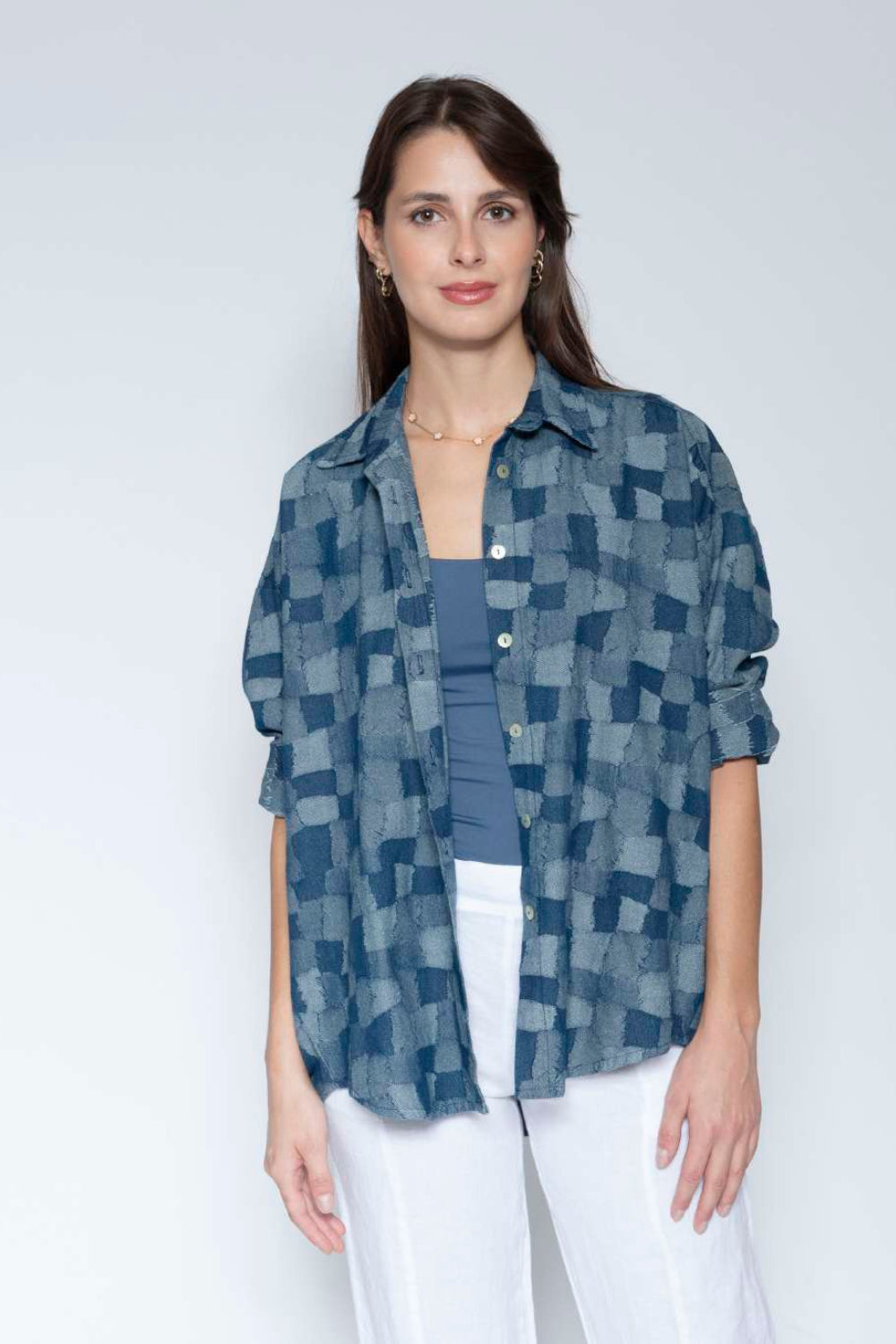 Oversized Denim Patch Shirt