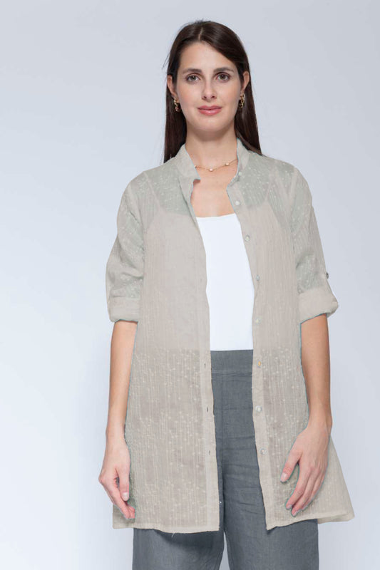 Embroidered Mid Length Shirt