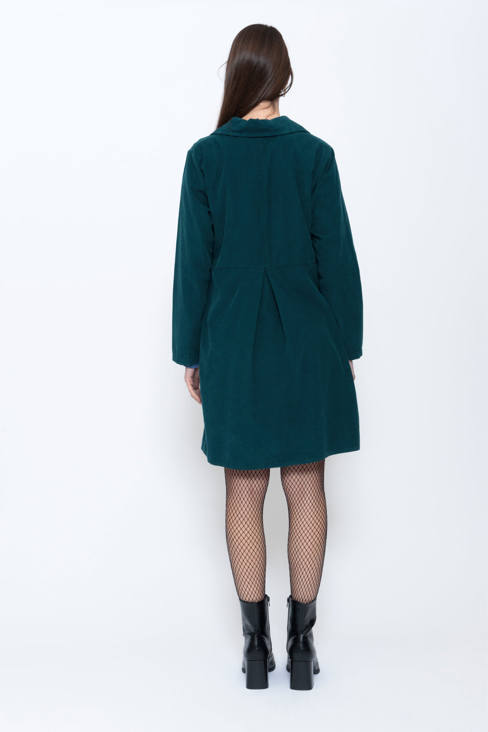 Needlecord Shirt Collar Dress