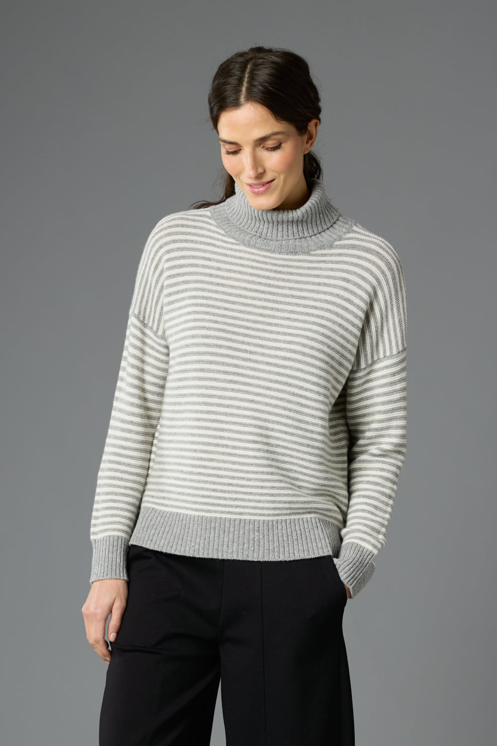 Striped Roll Neck Pullover