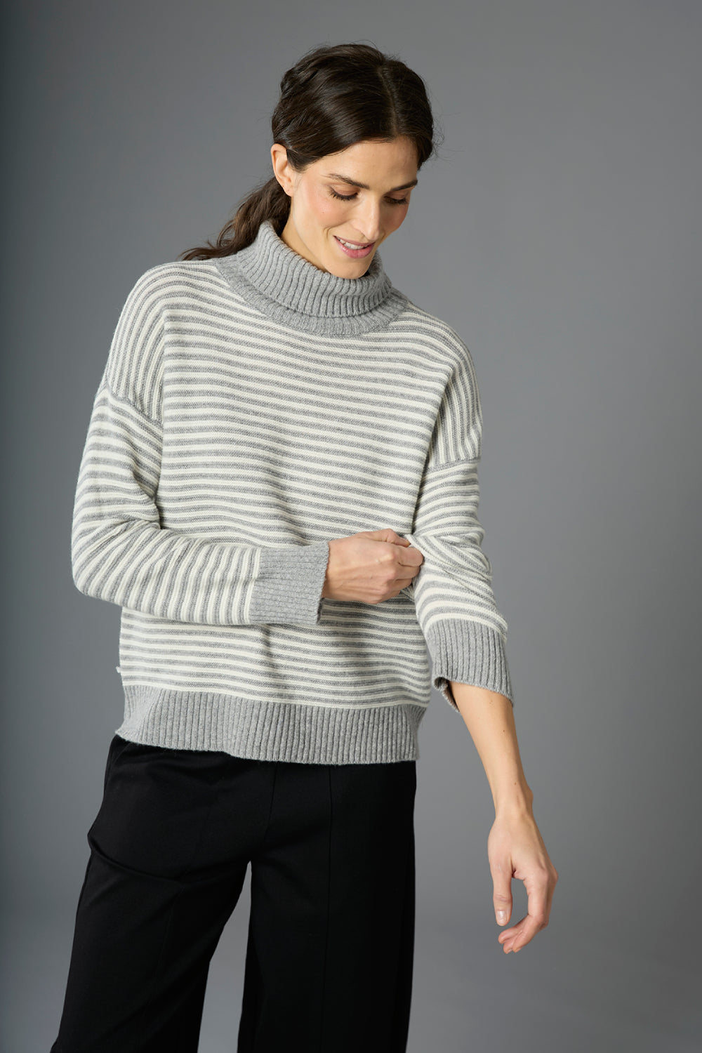 Striped Roll Neck Pullover