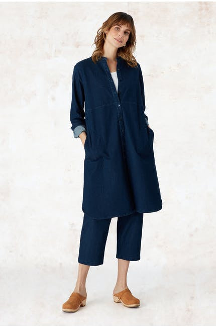 Sahara Stretch Denim Shirt Dress Blue