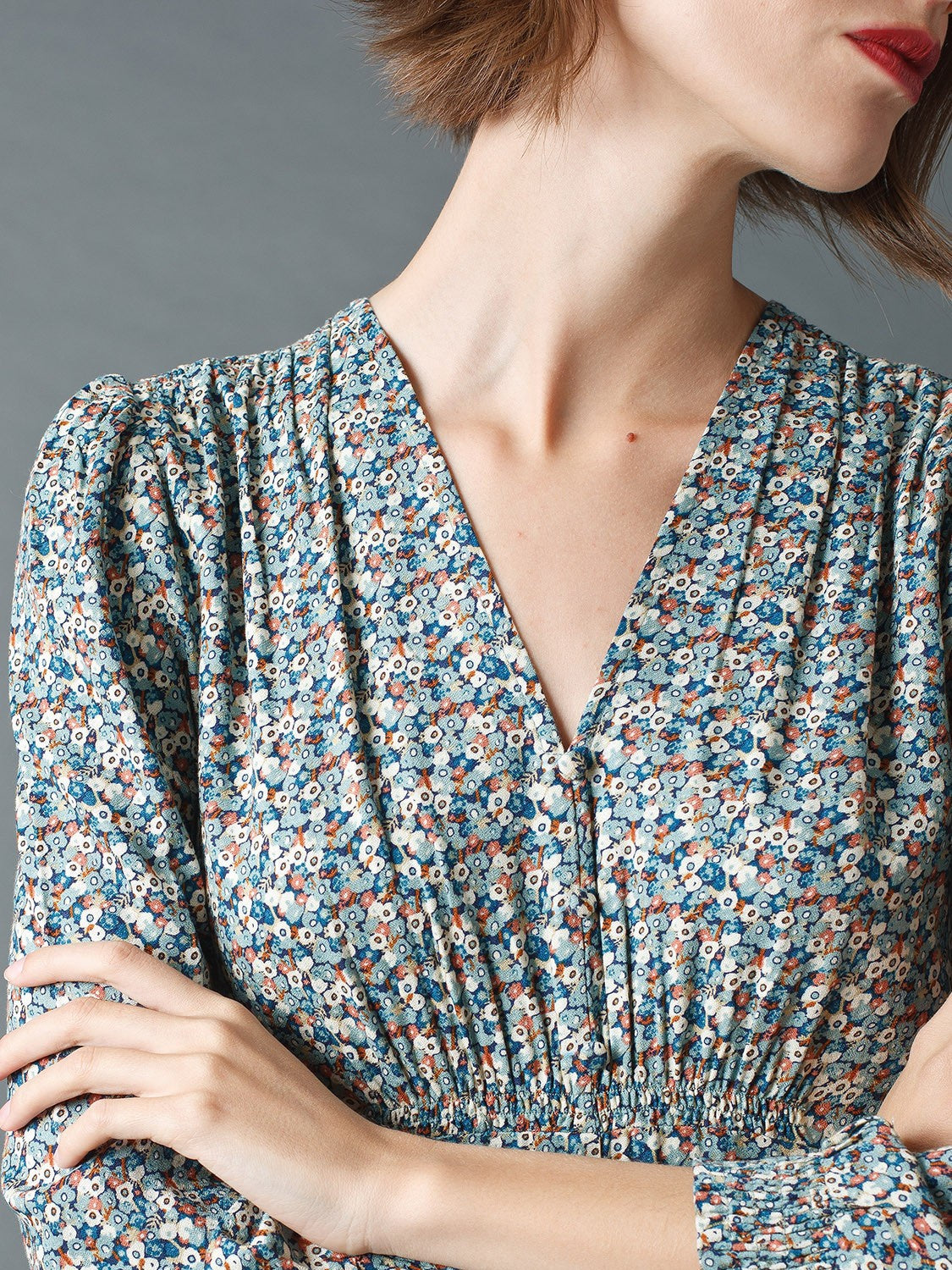 Indi & Cold Aquamarine Floral Dress