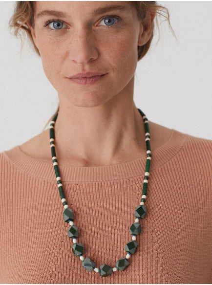Nice Things Hexagon Bead Necklace Green