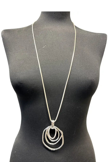 Abstract Circle Pendant Necklace