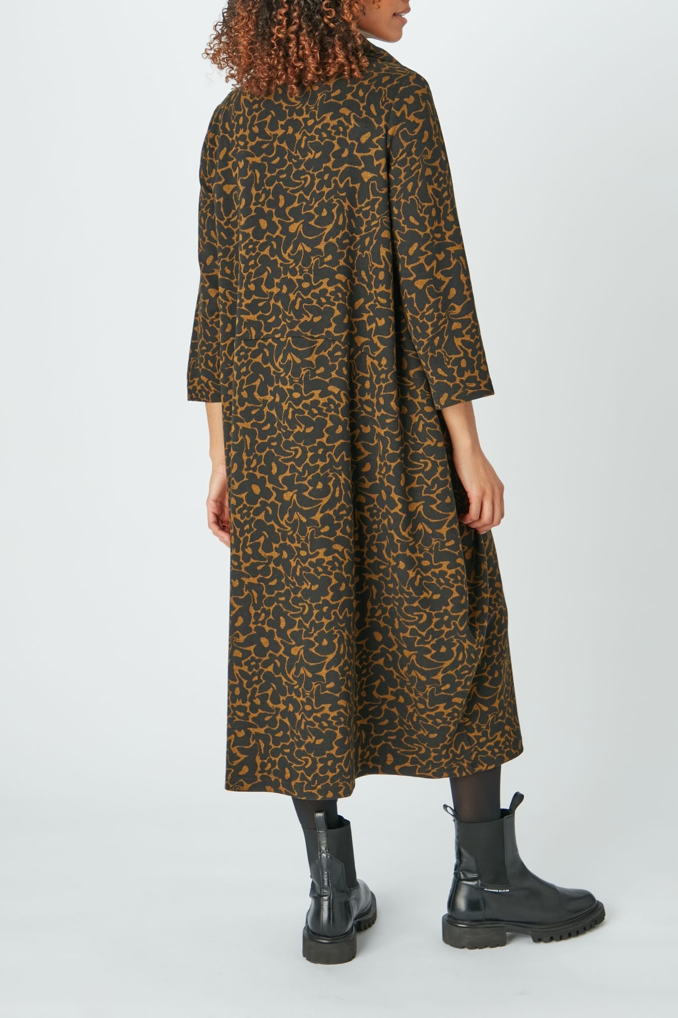 Sahara Jacquard Flower Jersey Dress Black